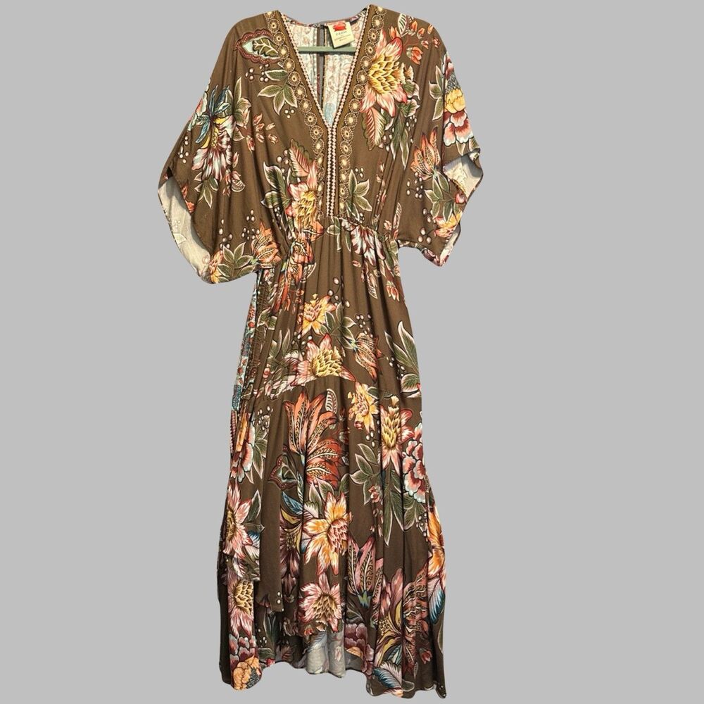 FARM Rio Brown Floral Maxi Dress - Picture 8 of 14